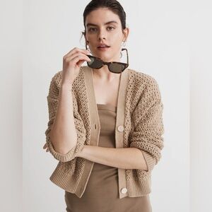 Madewell Open Stitch Cropped Cardigan Sweater. Size Small. Worn once!